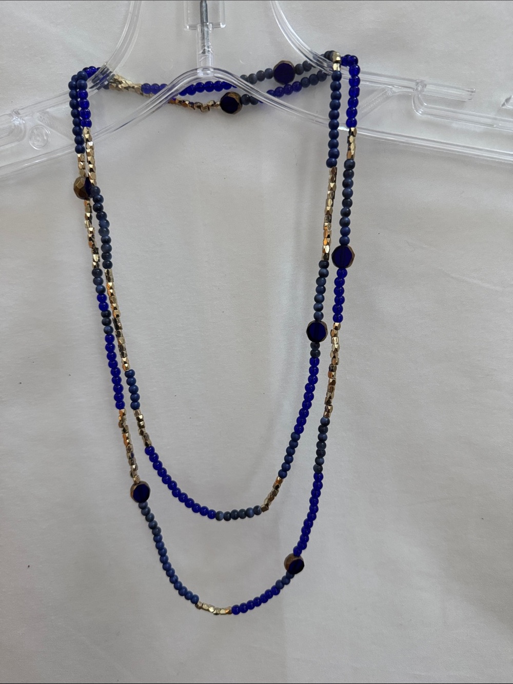 Talbots Layered Blue and Gold Beaded Necklace - Women Jewelry